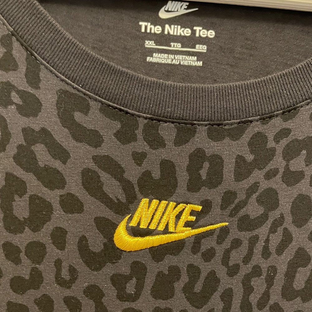 Nike Black Leopard Print Long Sleeve Top - Picture 2 of 4